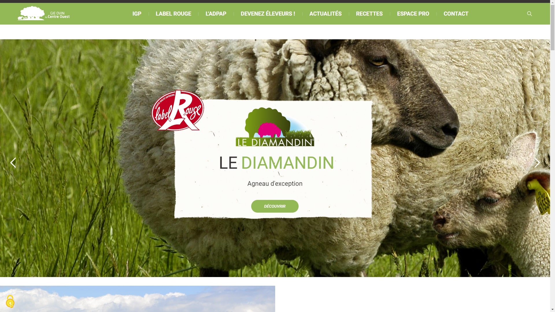 En-tête du site internet de l'Agneau du Poitou-Charentes
