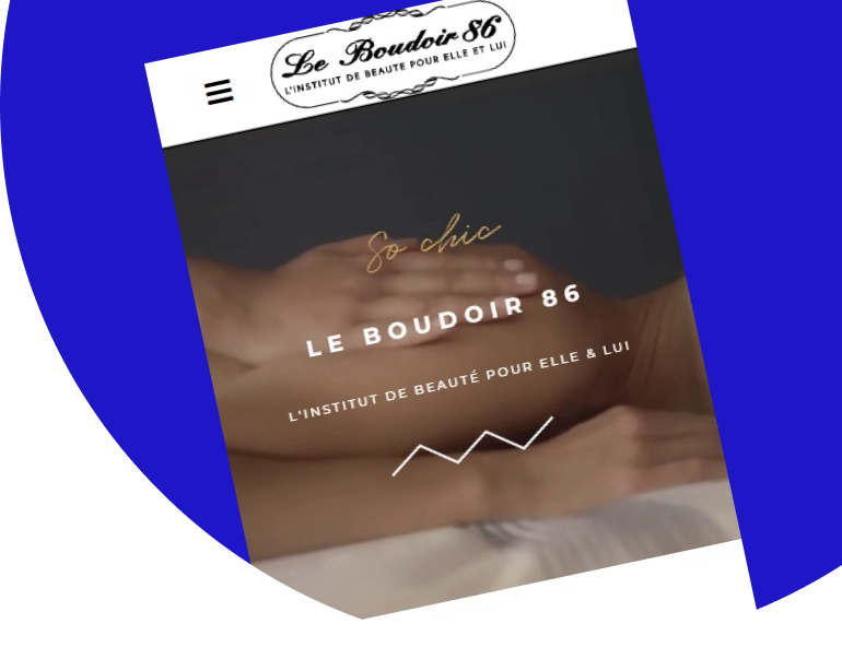 Format mobile du site internet du salon Le Boudoir 86