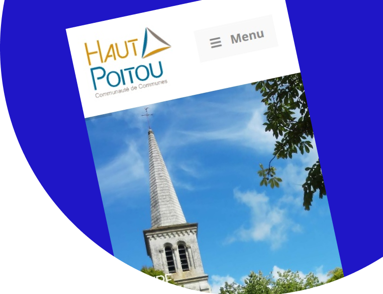 Format mobile du site internet de la Communauté de Communes du Haut-Poitou