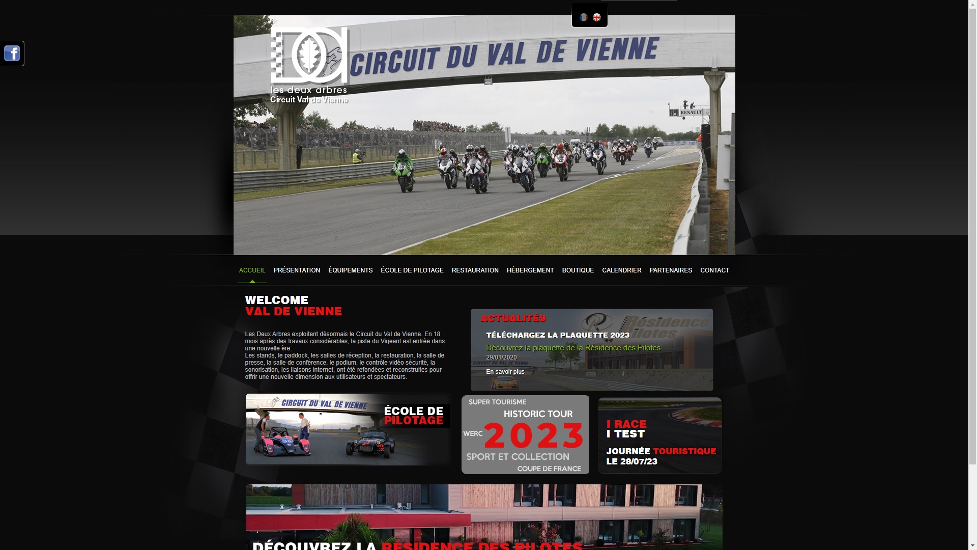 En-tête du site internet du Circuit Val de Vienne