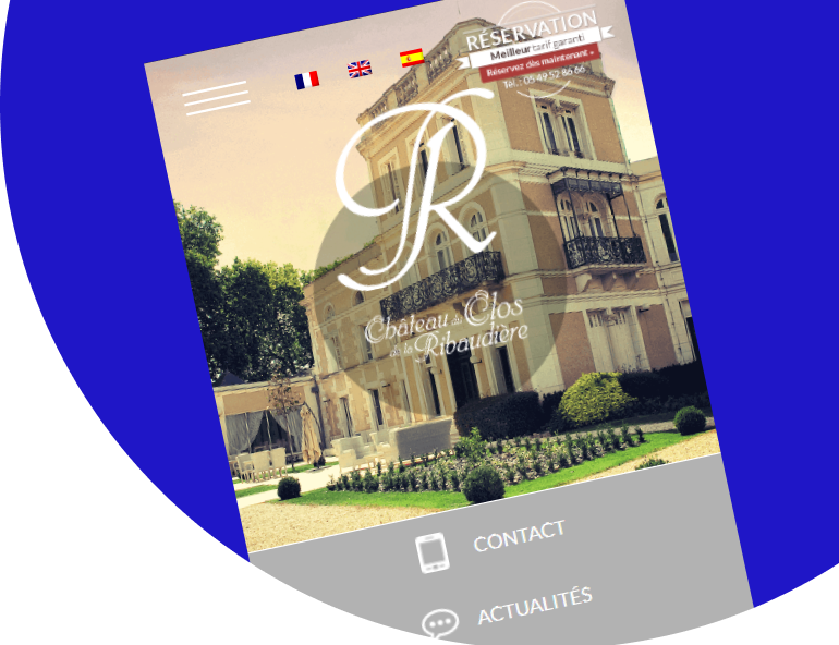 Format mobile du site internet du Clos de la Ribaudière