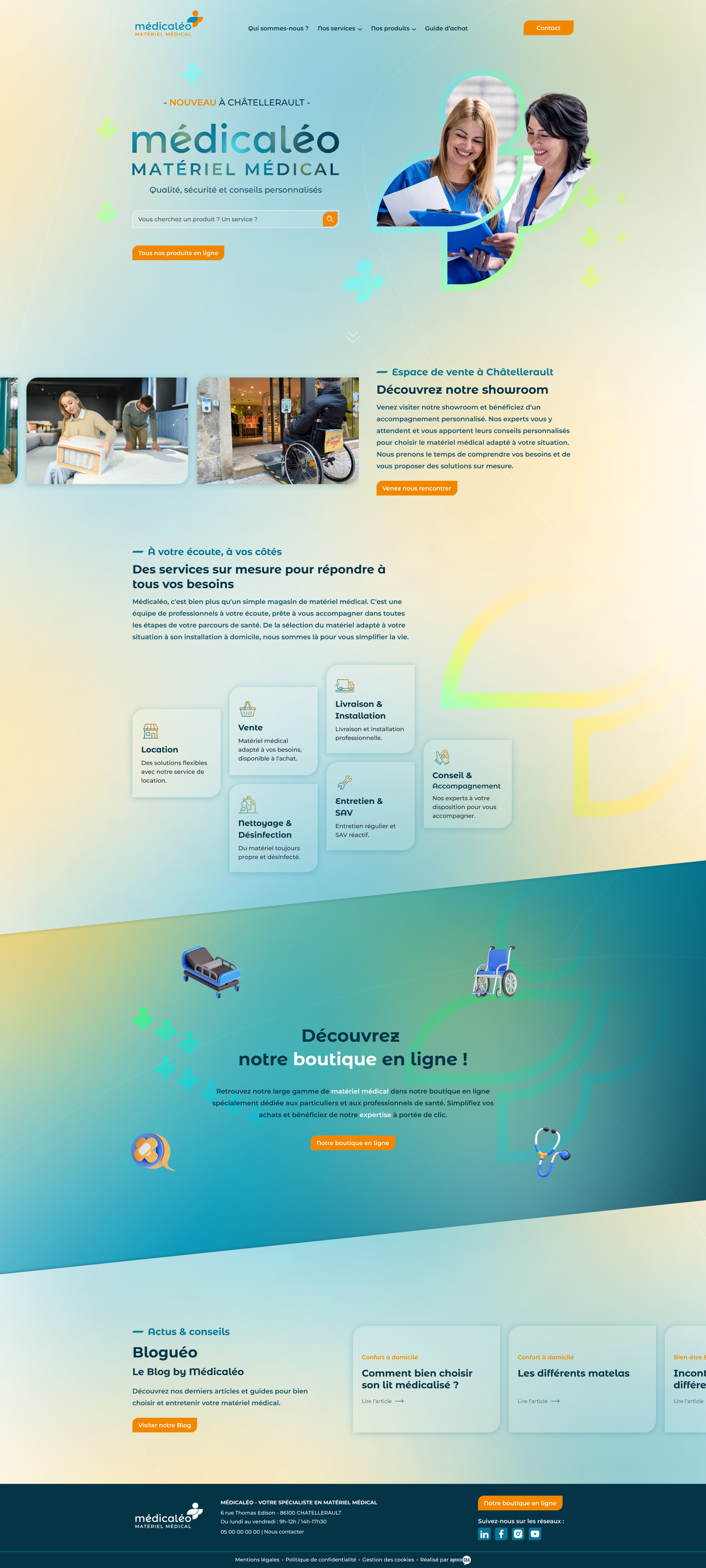 Homepage du site internet Médicaléo