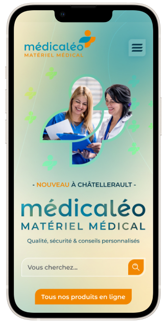 Homepage du site internet Médicaléo sur mobile
